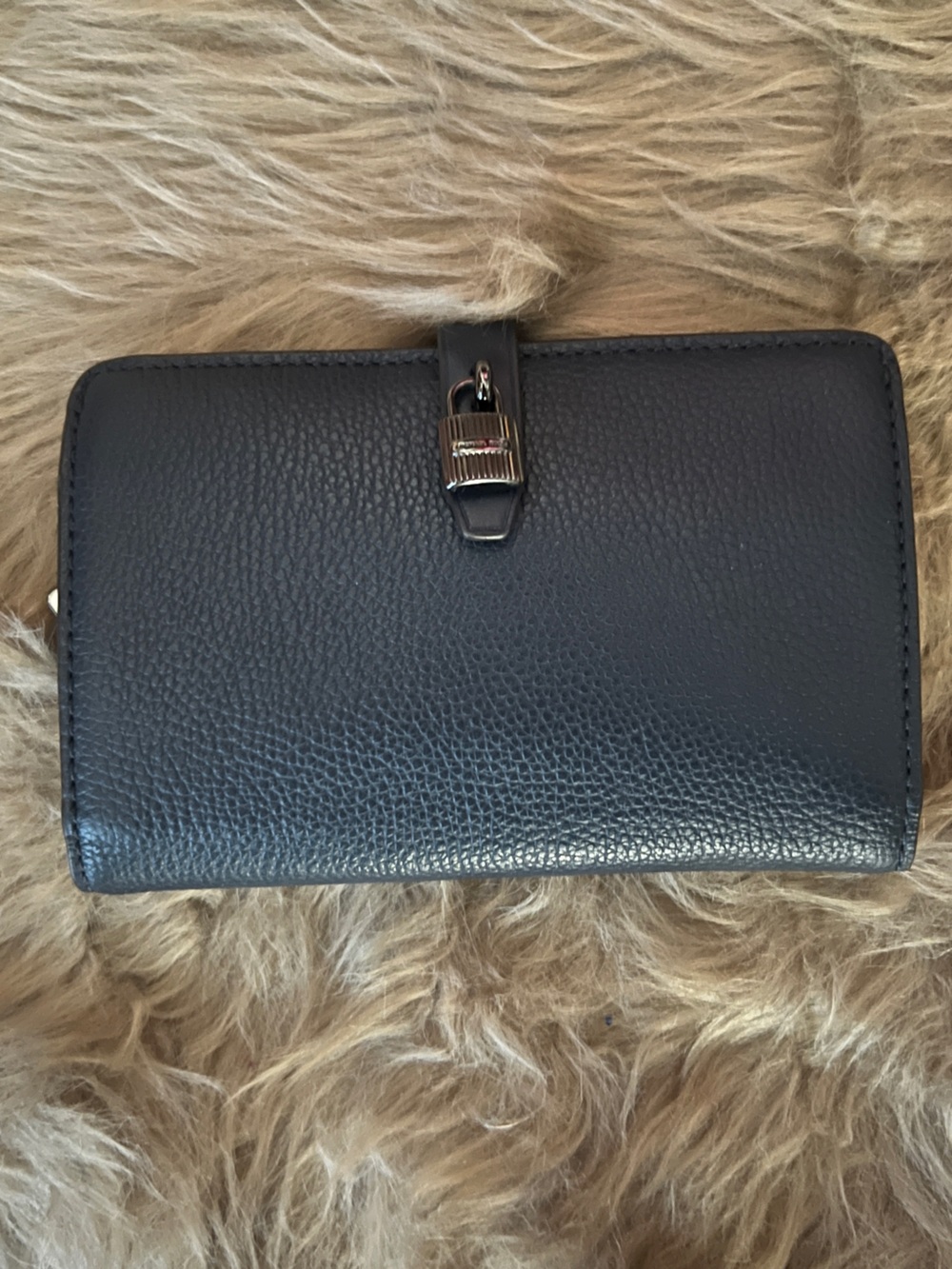 Navy blue Michael Kors Wallet with Padlock Accent